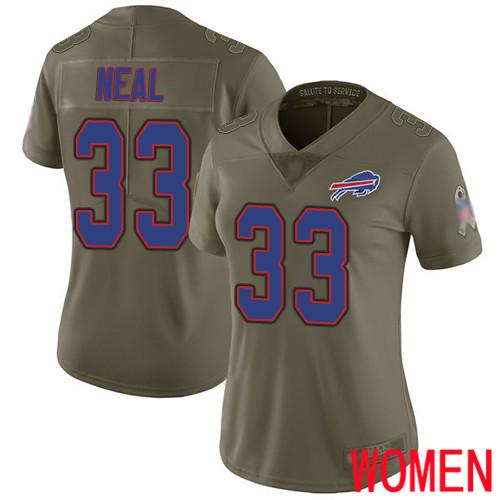 Women Buffalo Bills #33 Siran Neal Limited Olive 2017 Salute to Service NFL Jersey->women nfl jersey->Women Jersey